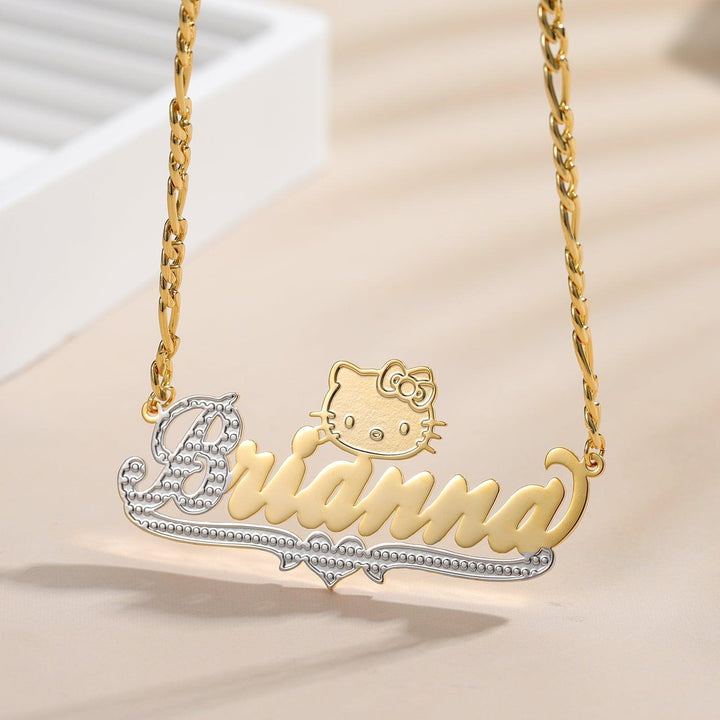 Two Tone Kitty Name Necklace - ClickNShopGoods