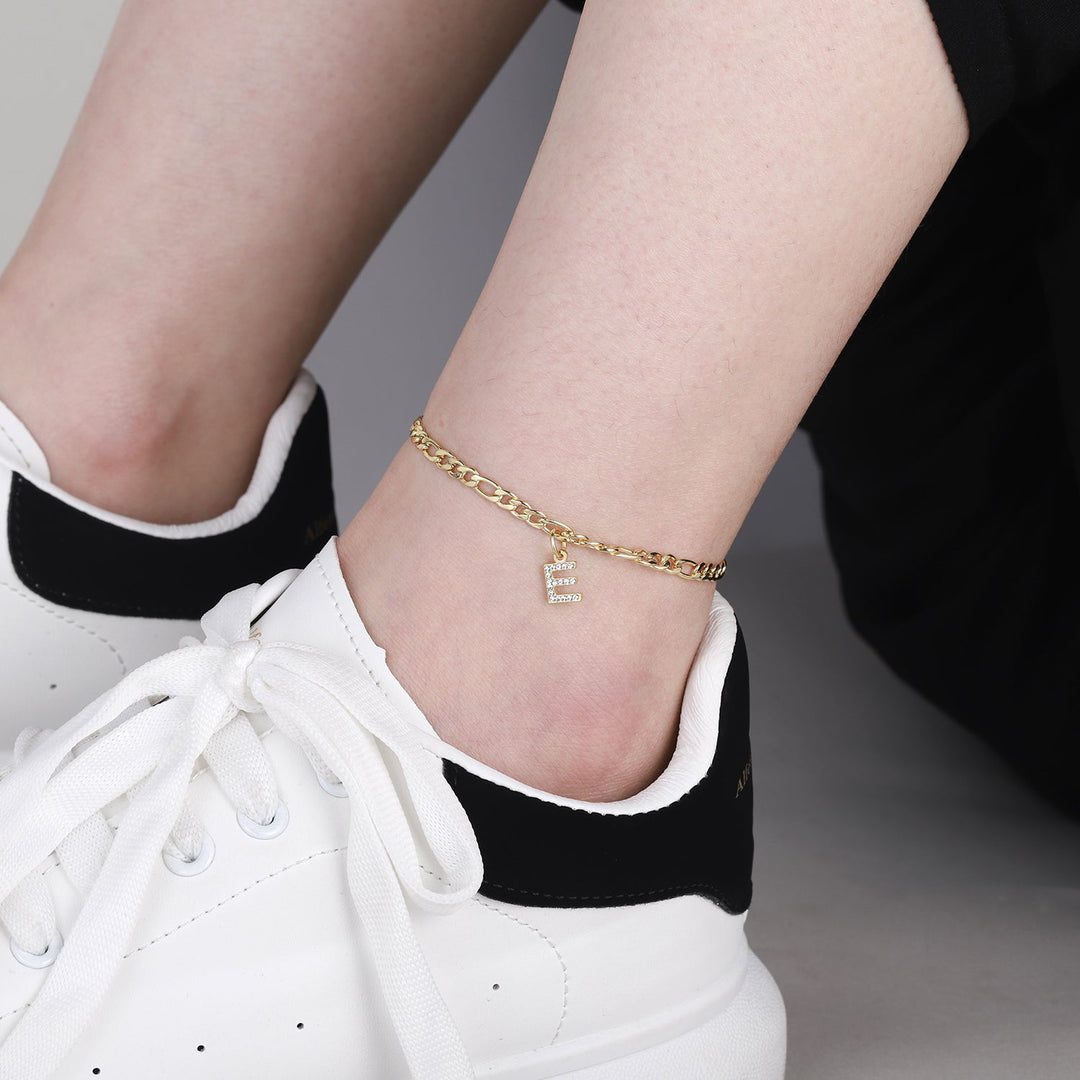 Iced Initial Letter Anklet - ClickNShopGoods