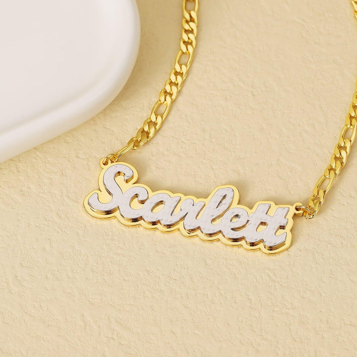 Two Tone Script Name Necklace - ClickNShopGoods