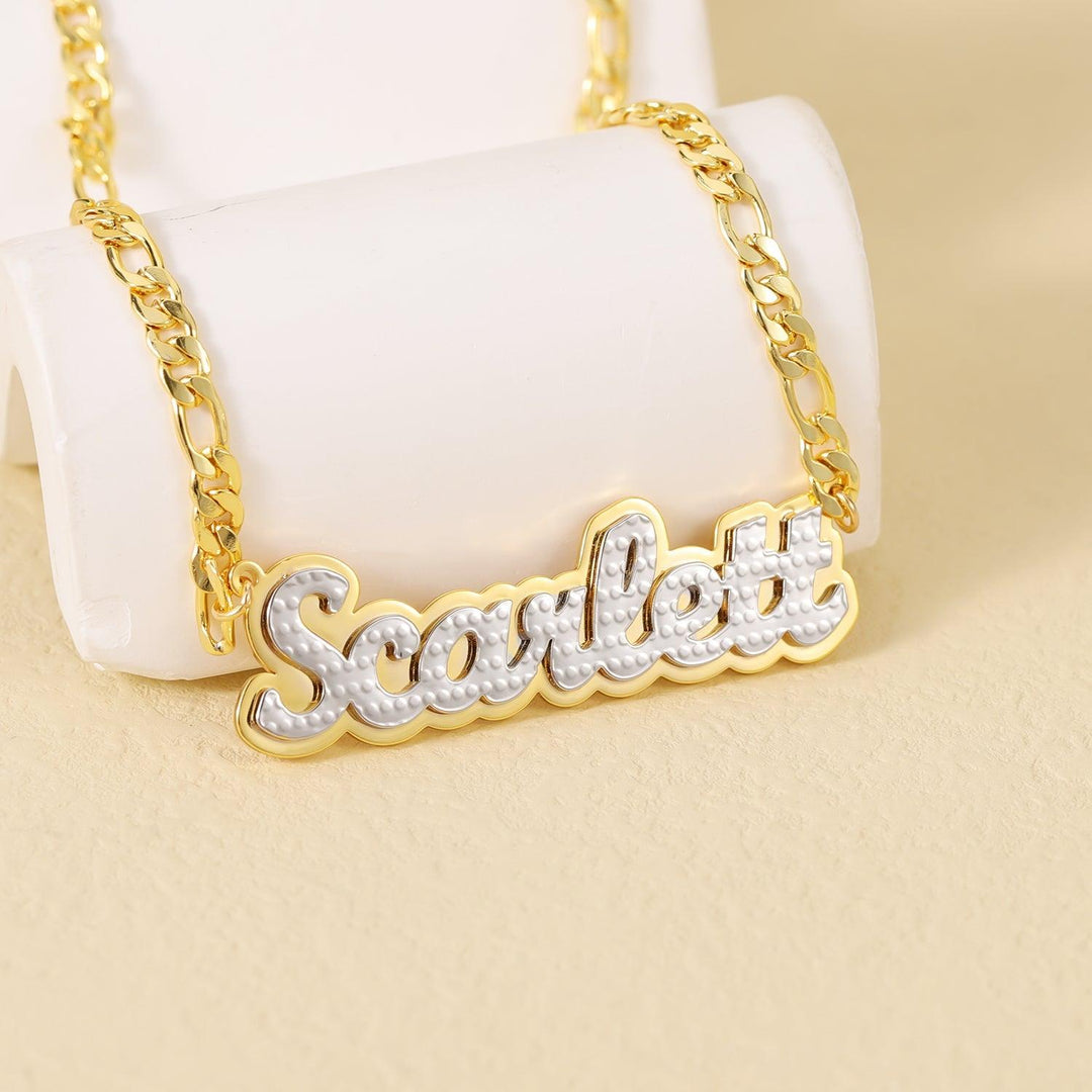 Two Tone Script Name Necklace - ClickNShopGoods