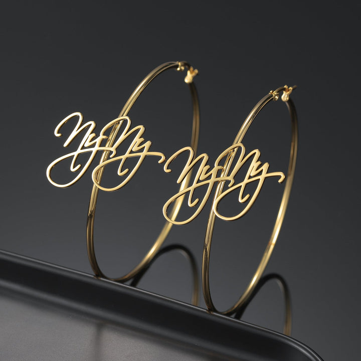 Custom Hoop Name Earrings - ClickNShopGoods