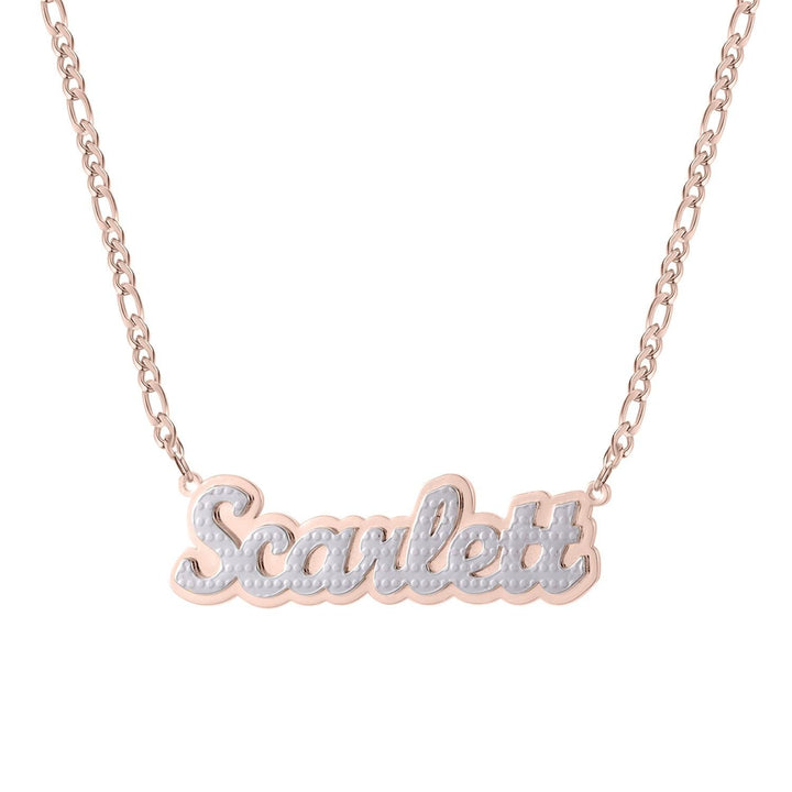 Two Tone Script Name Necklace - ClickNShopGoods