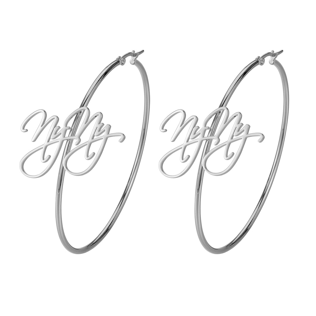 Custom Hoop Name Earrings - ClickNShopGoods