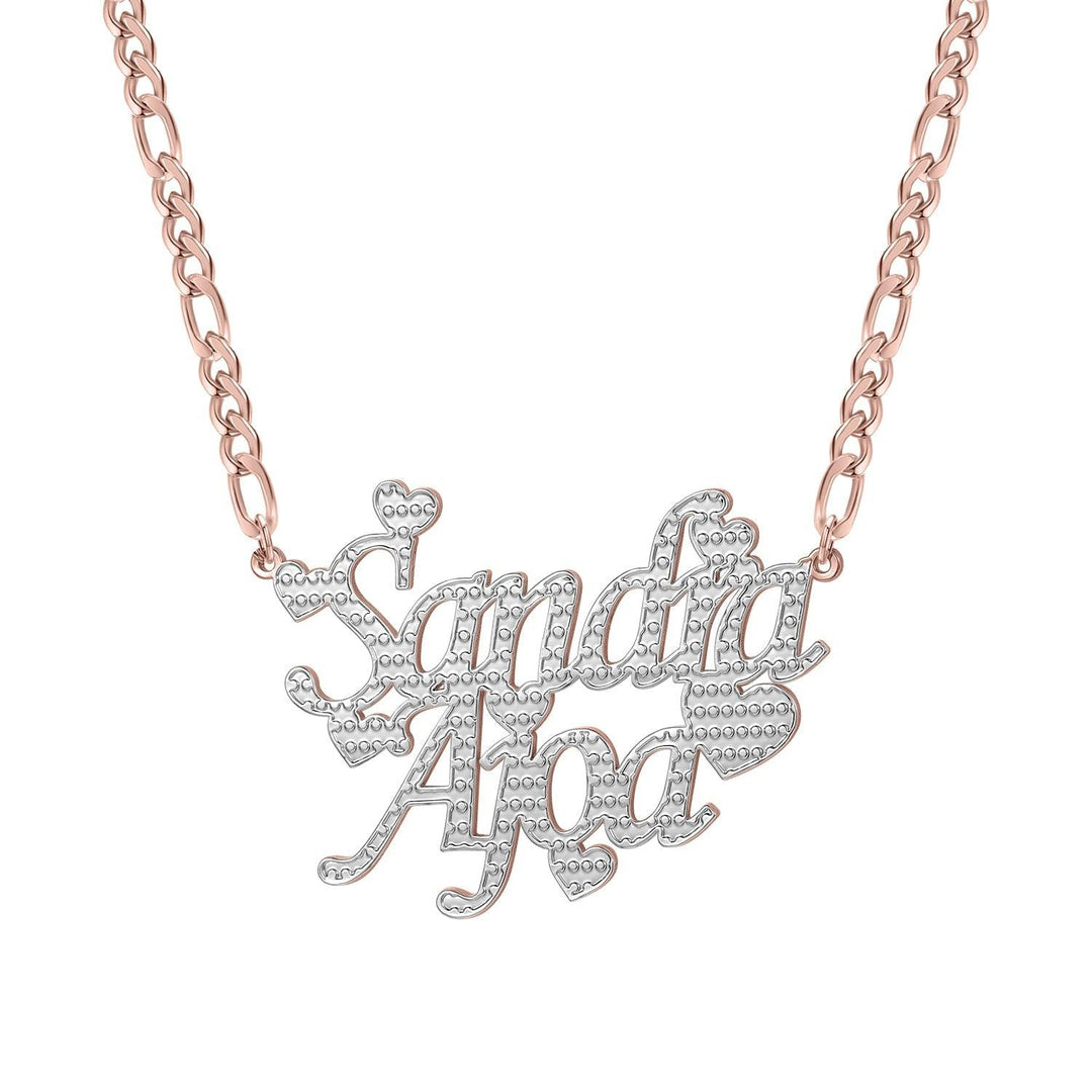 Two Hearts Name Necklaces w/ Double Names - ClickNShopGoods