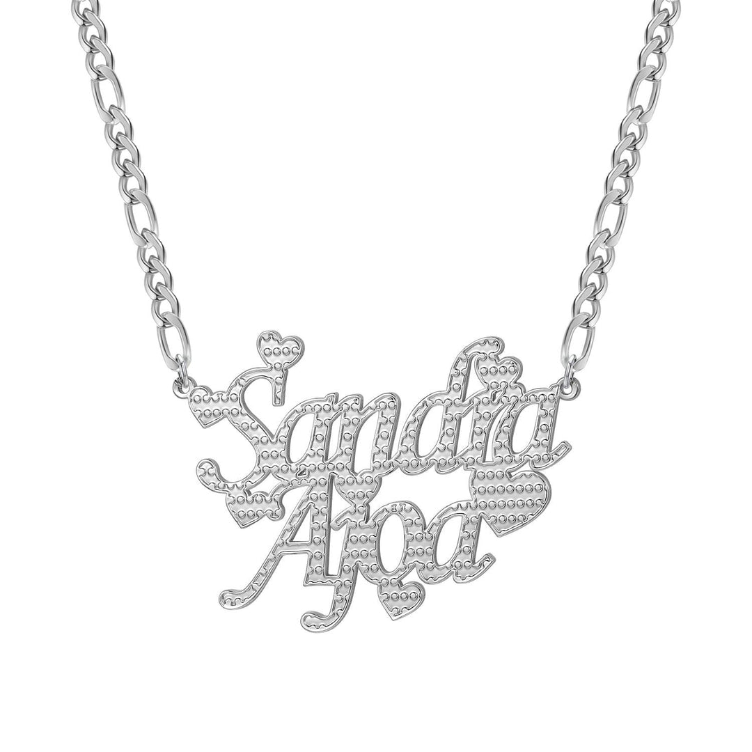 Two Hearts Name Necklaces w/ Double Names - ClickNShopGoods