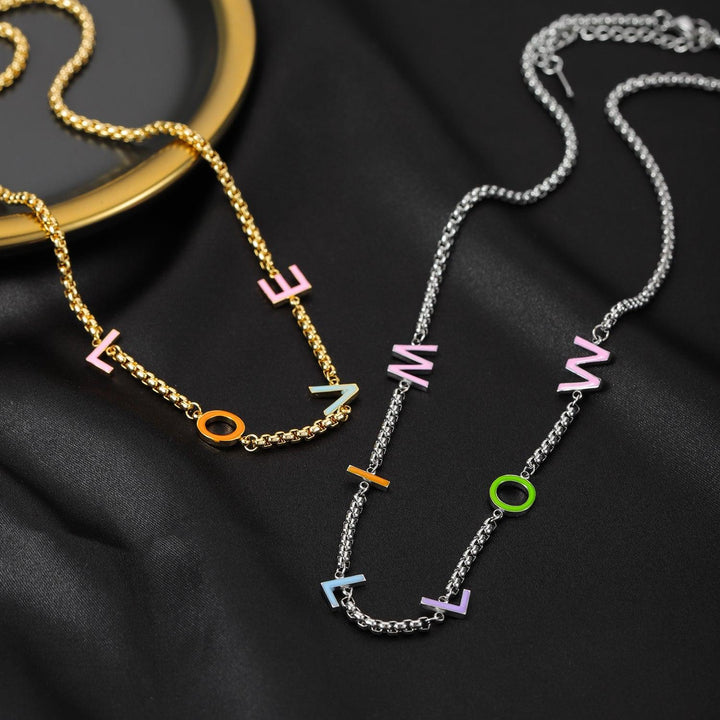 Multicolor Initials Name Necklace - ClickNShopGoods