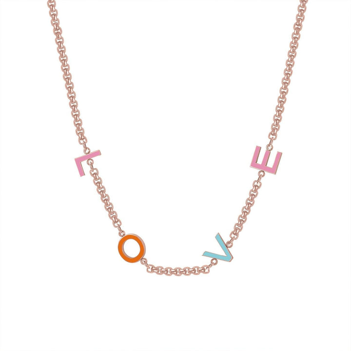 Multicolor Initials Name Necklace - ClickNShopGoods