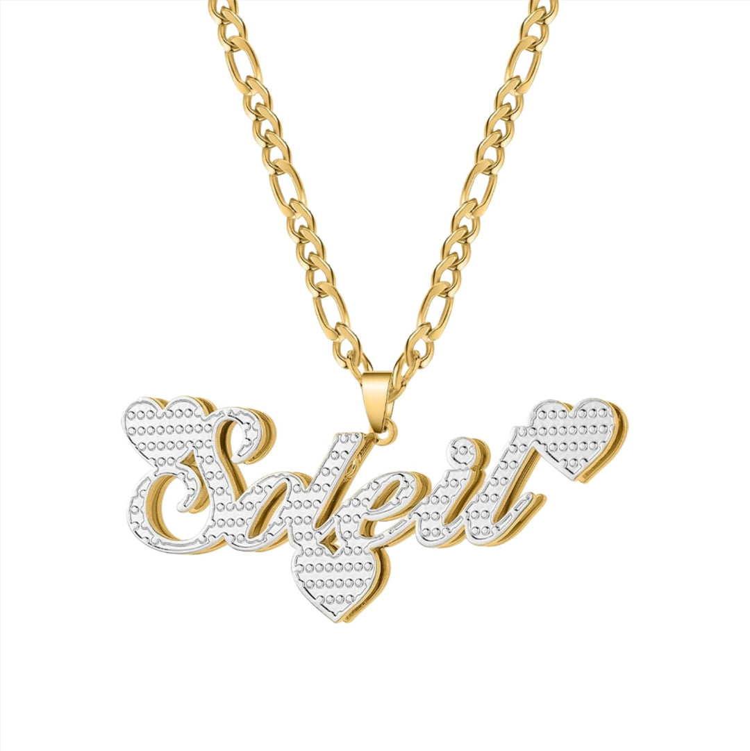 Double Plated Triple Heart Name Necklace - ClickNShopGoods