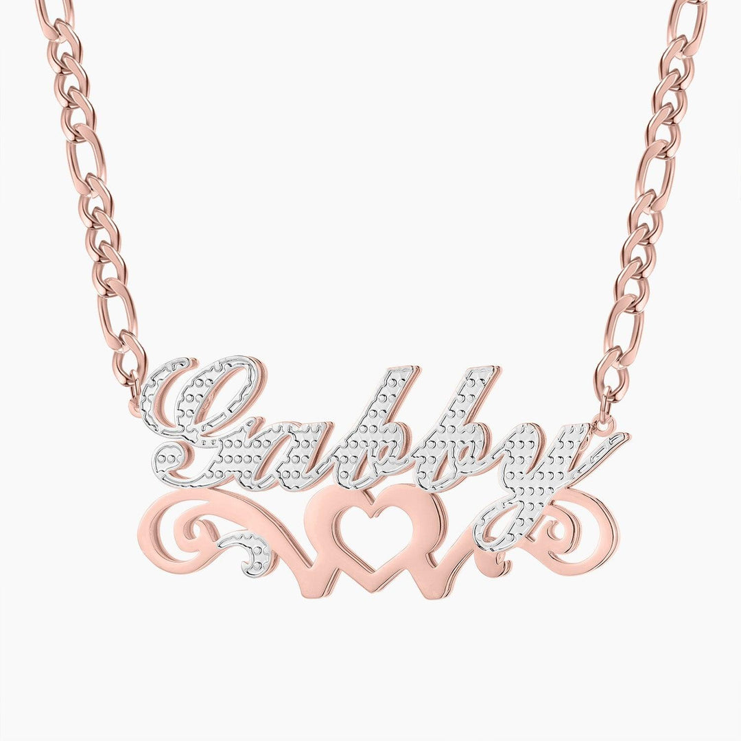 Double Plated Heart Name Necklace - ClickNShopGoods