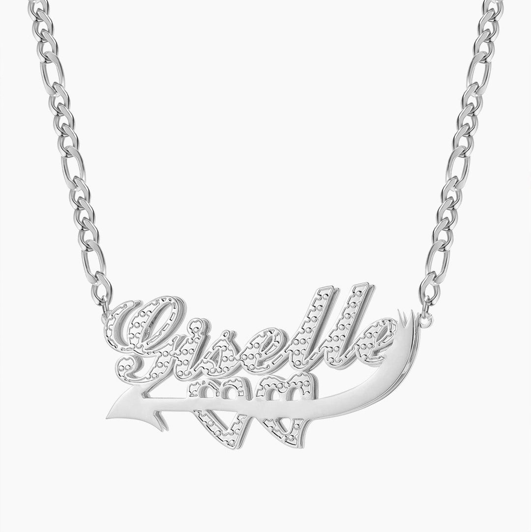 Double Plated Cupid Heart Name Necklace - ClickNShopGoods