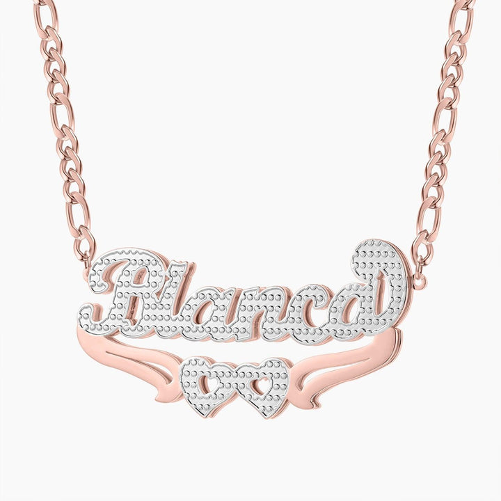 Double Plated Two Hearts Name Necklace - ClickNShopGoods