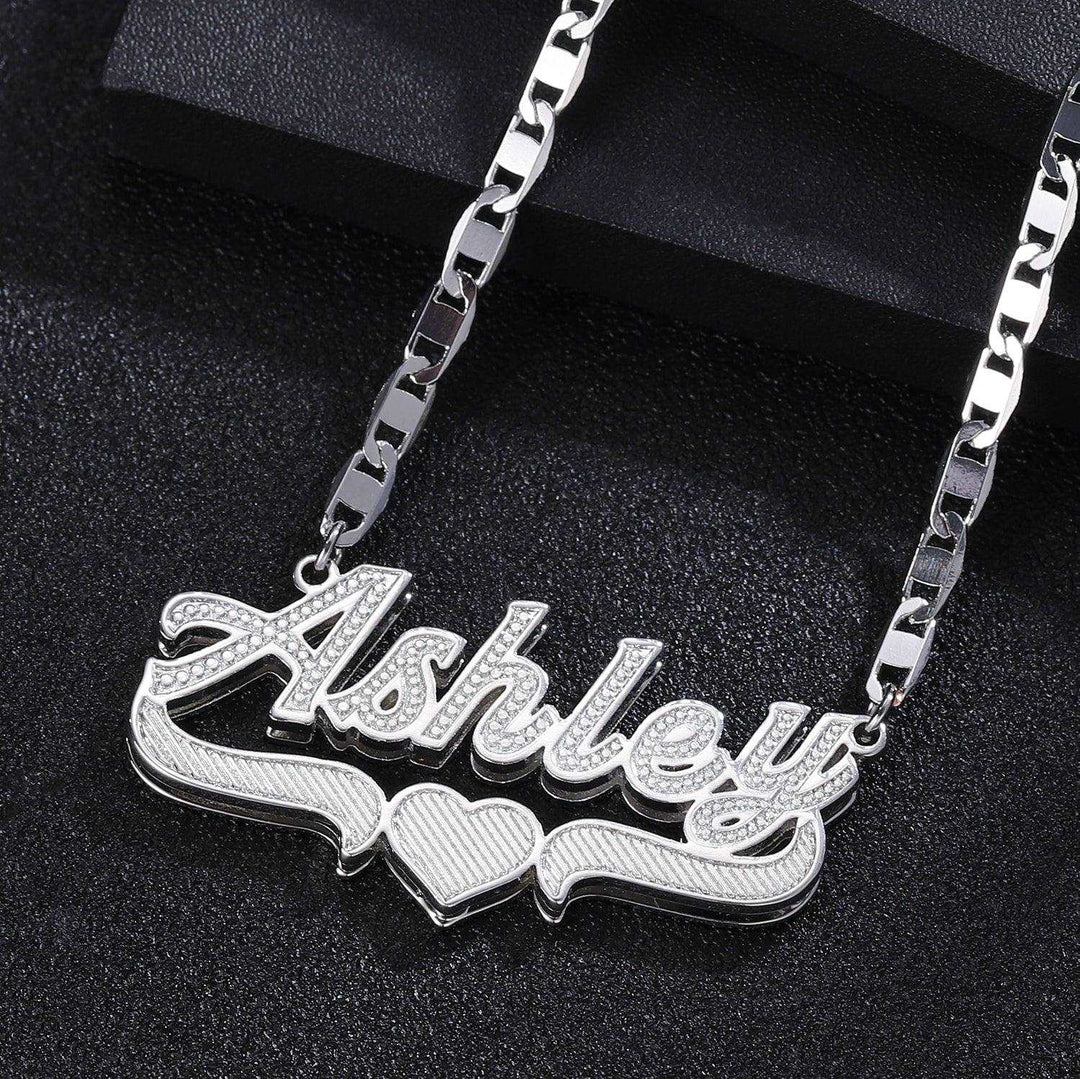 Double Plated Heart Name Necklace - ClickNShopGoods