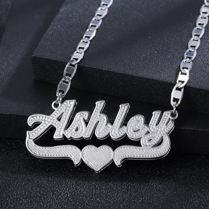 Double Plated Heart Name Necklace - ClickNShopGoods