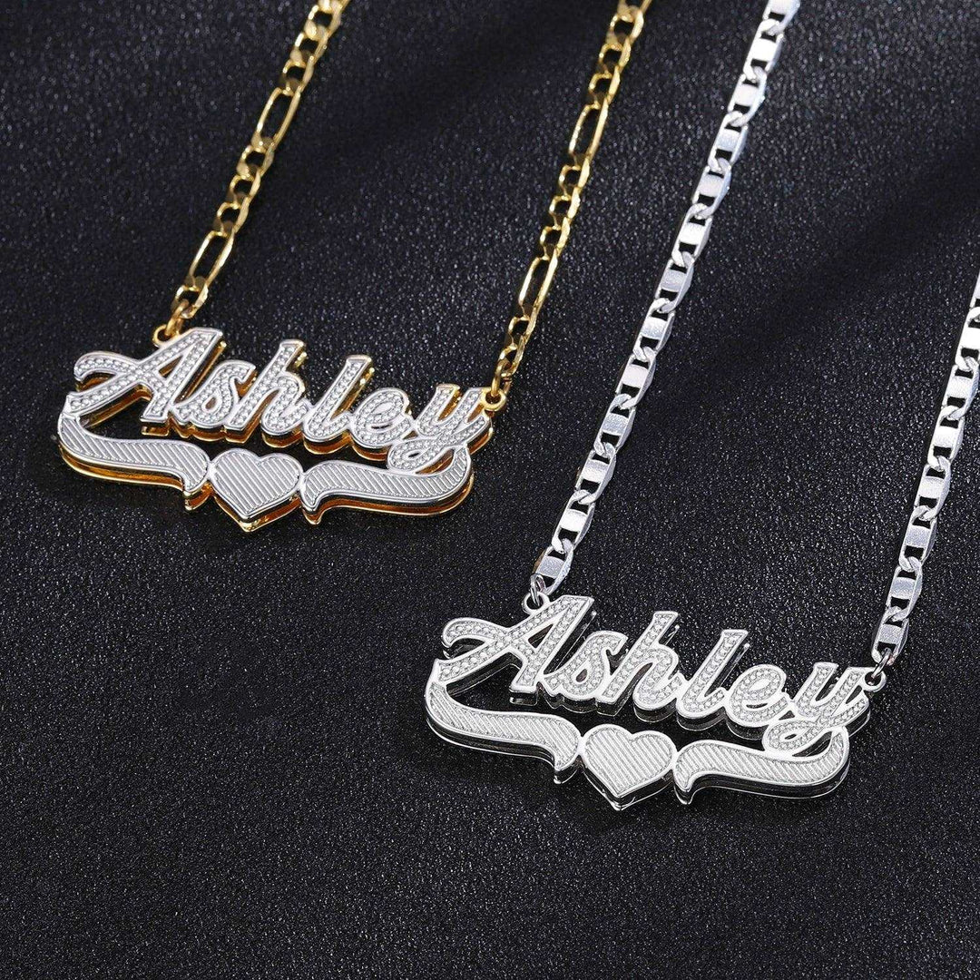 Double Plated Heart Name Necklace - ClickNShopGoods