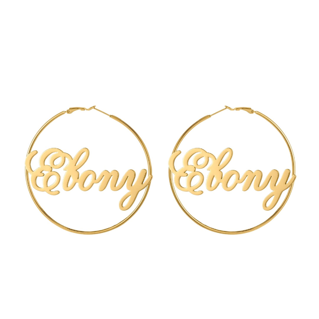 Custom Name Hoop Earrings - ClickNShopGoods