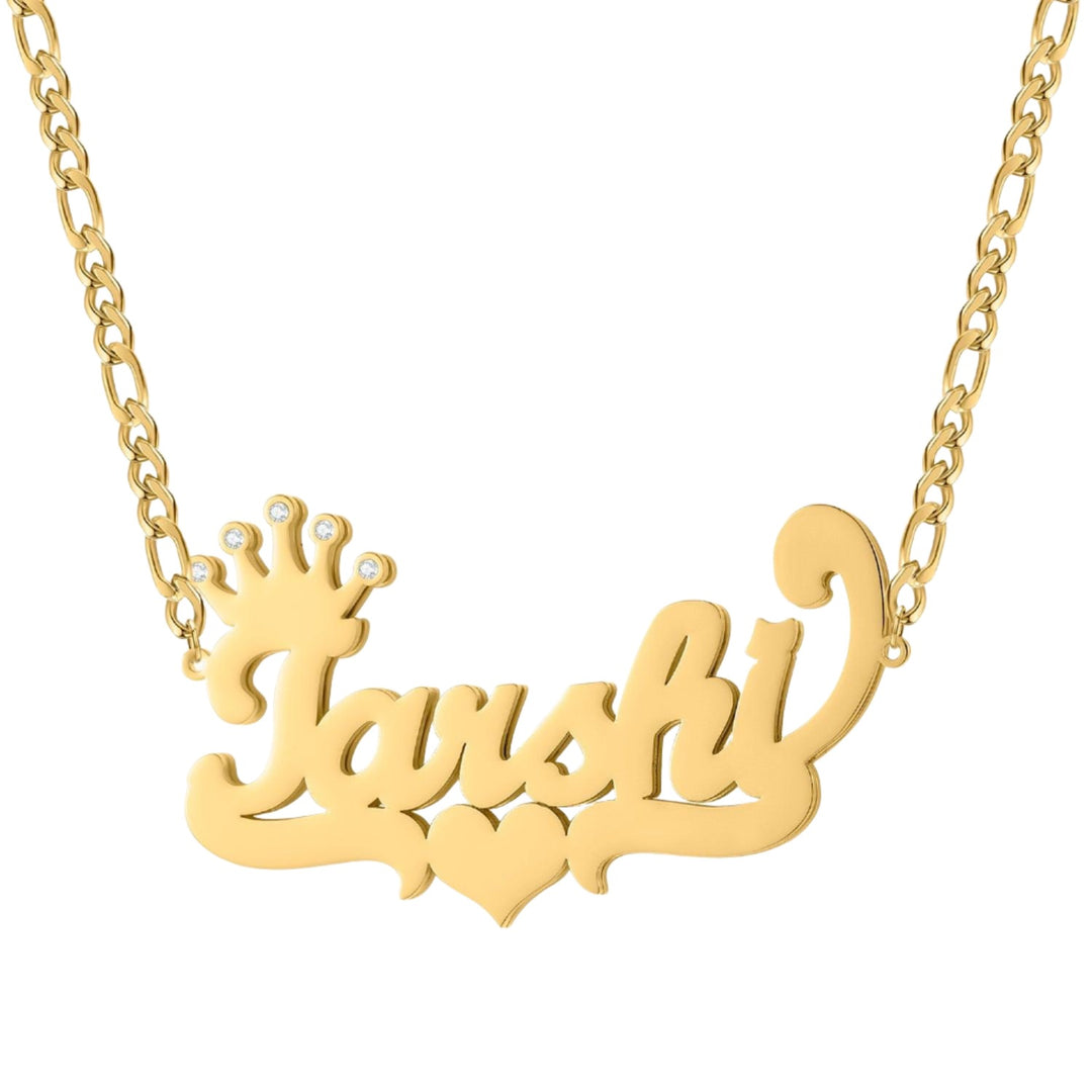 Double Plated Crown Name Necklace - ClickNShopGoods