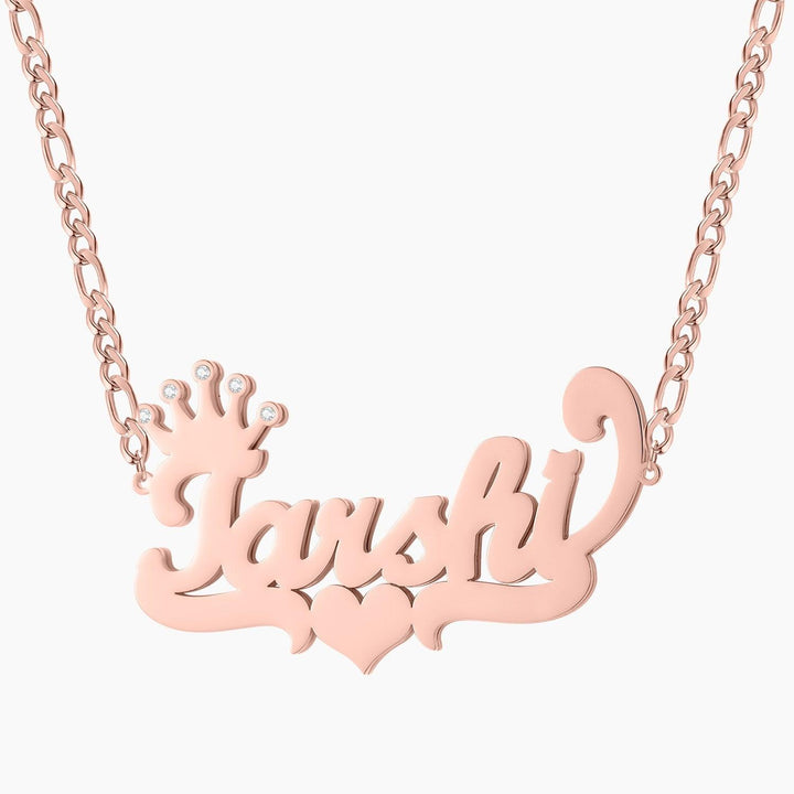 Double Plated Crown Name Necklace - ClickNShopGoods