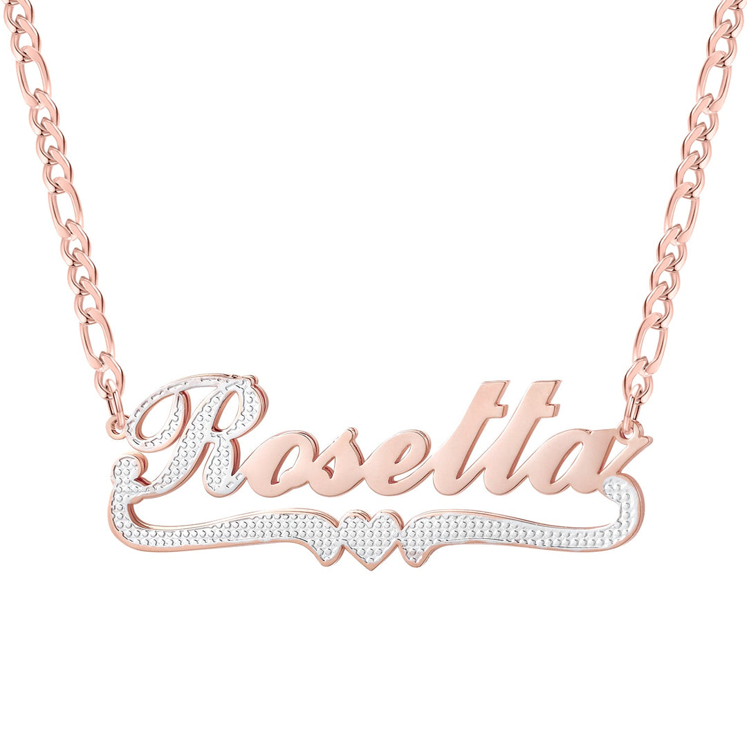 Two Tone Heart Name Necklace - ClickNShopGoods