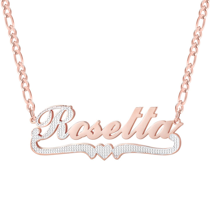 Two Tone Heart Name Necklace - ClickNShopGoods