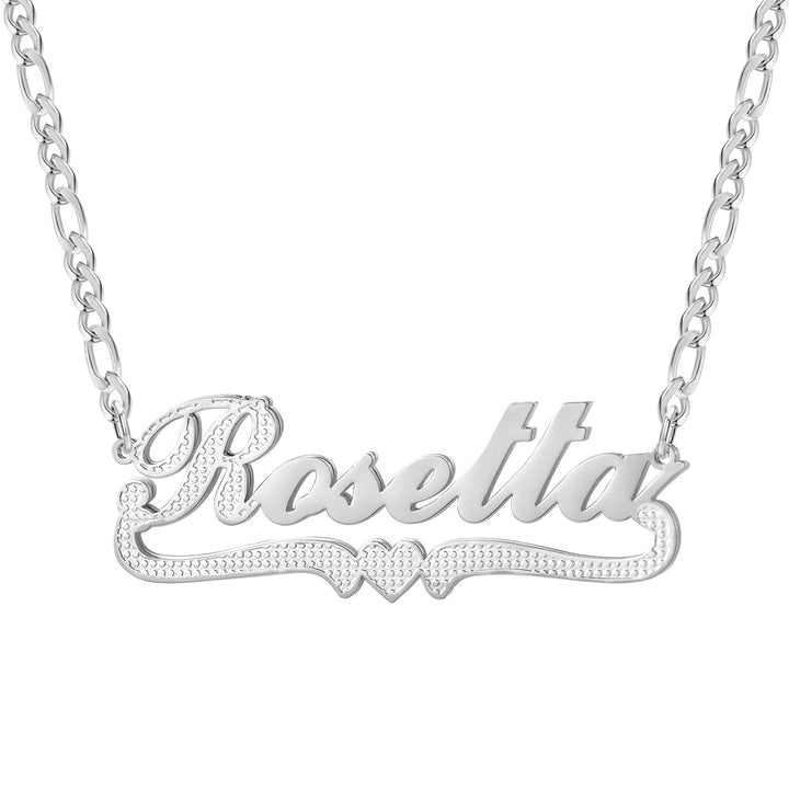 Two Tone Heart Name Necklace - ClickNShopGoods