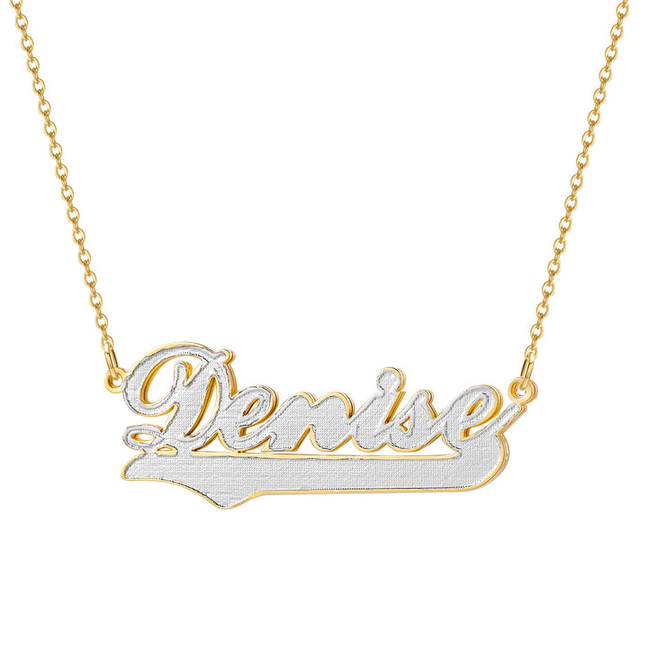 Two Tone Swiped Name Necklace - ClickNShopGoods