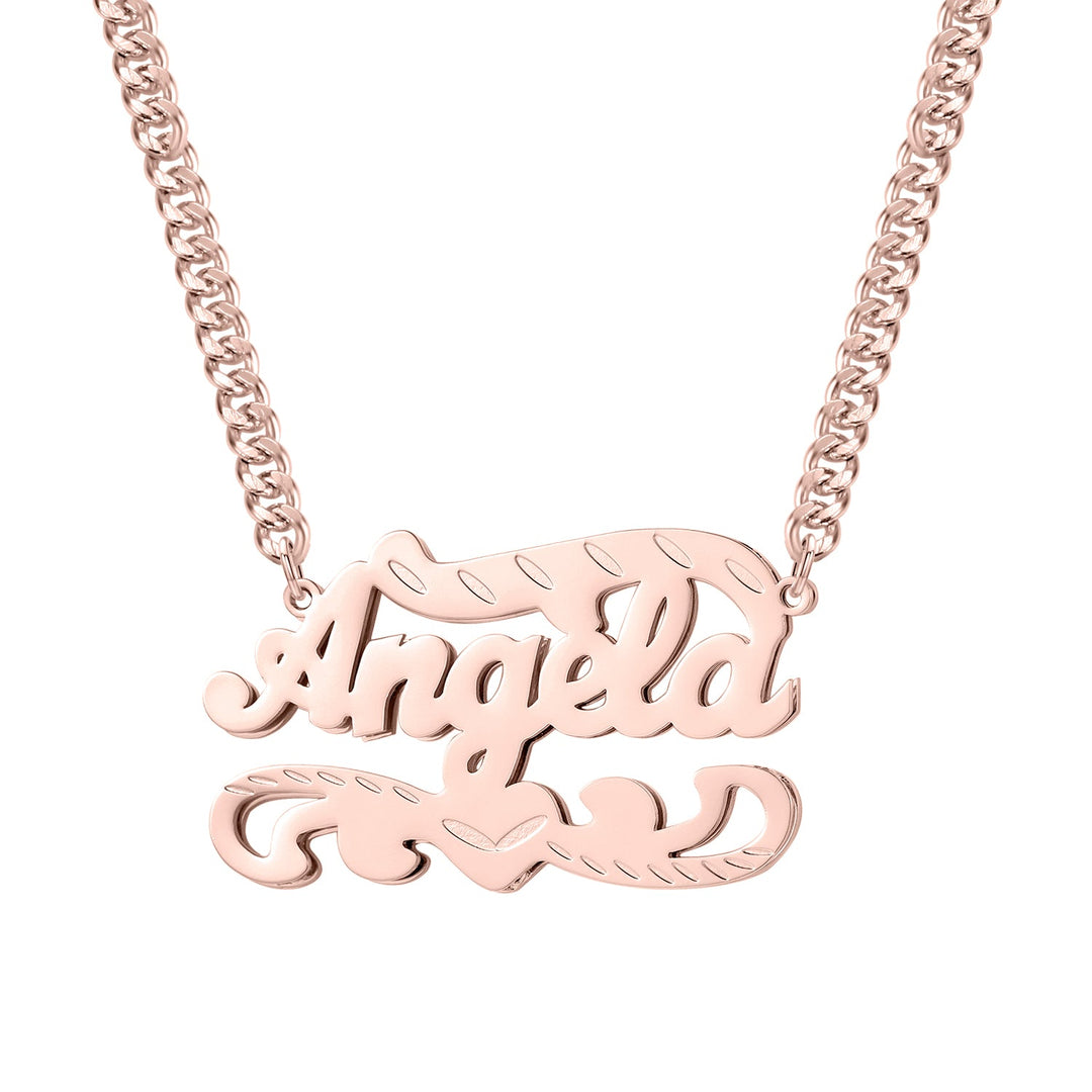 Double Plated Heart Name Necklace - ClickNShopGoods