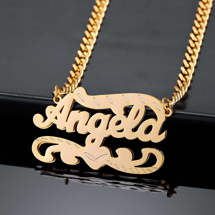 Double Plated Heart Name Necklace - ClickNShopGoods