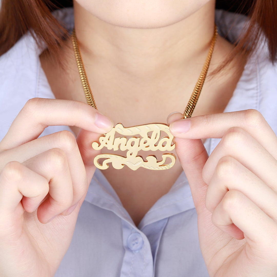 Double Plated Heart Name Necklace - ClickNShopGoods