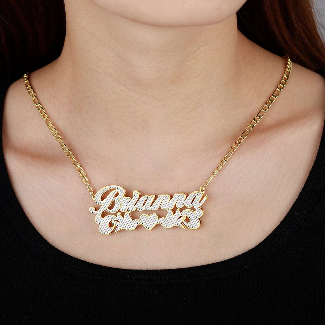 Love Bird Heart Name Necklace - ClickNShopGoods