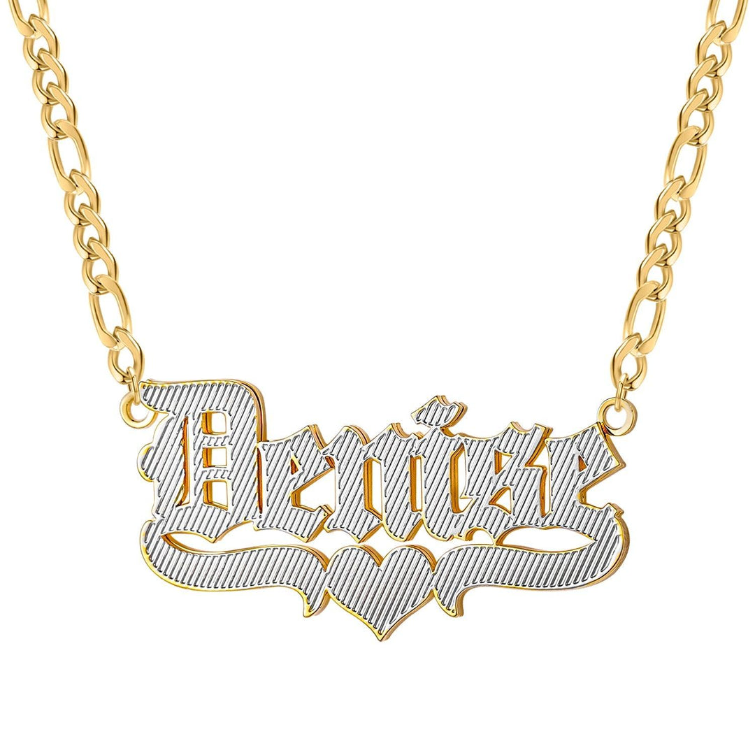 Double Plated Gothic Name Necklace - ClickNShopGoods