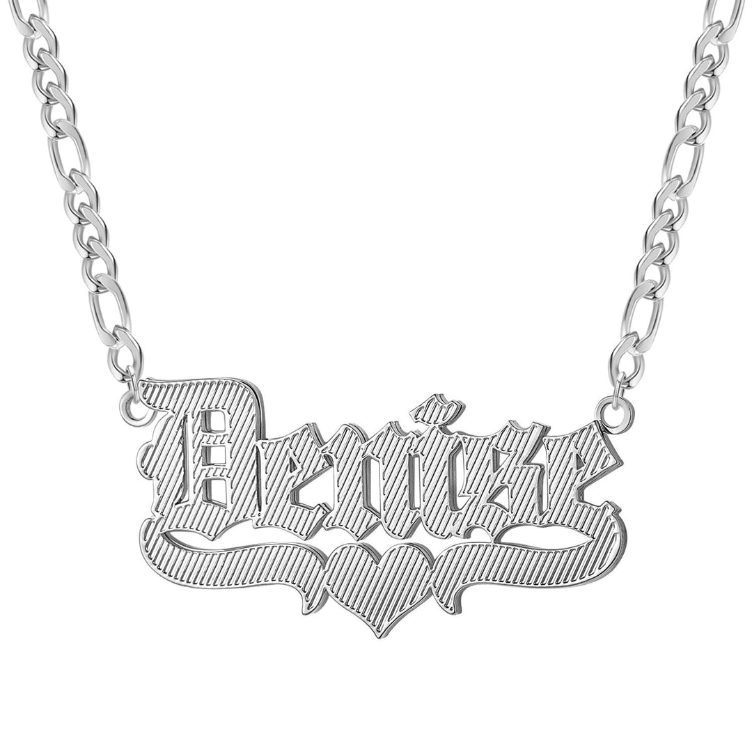 Double Plated Gothic Name Necklace - ClickNShopGoods