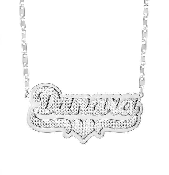 Pop Out  Two Tone Heart Name Necklace - ClickNShopGoods