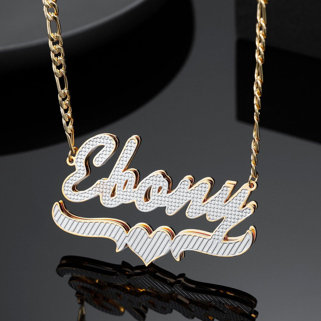 Double Plated Heart Name Necklace - ClickNShopGoods