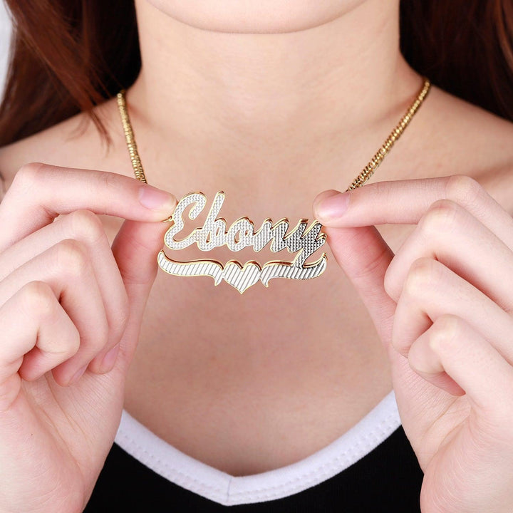 Double Plated Heart Name Necklace - ClickNShopGoods