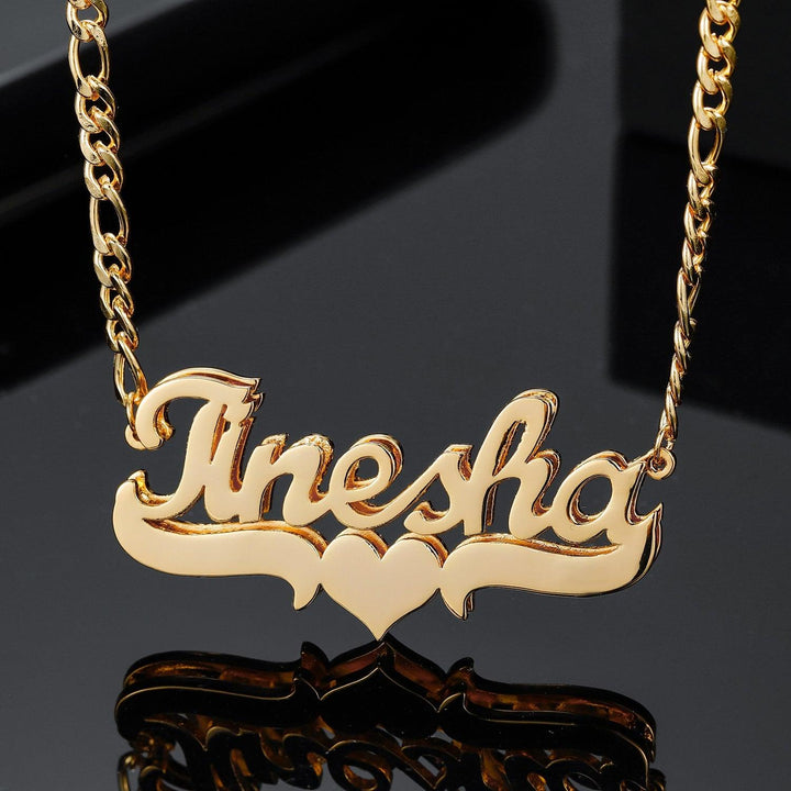 Double Plated Heart Name Necklace - ClickNShopGoods