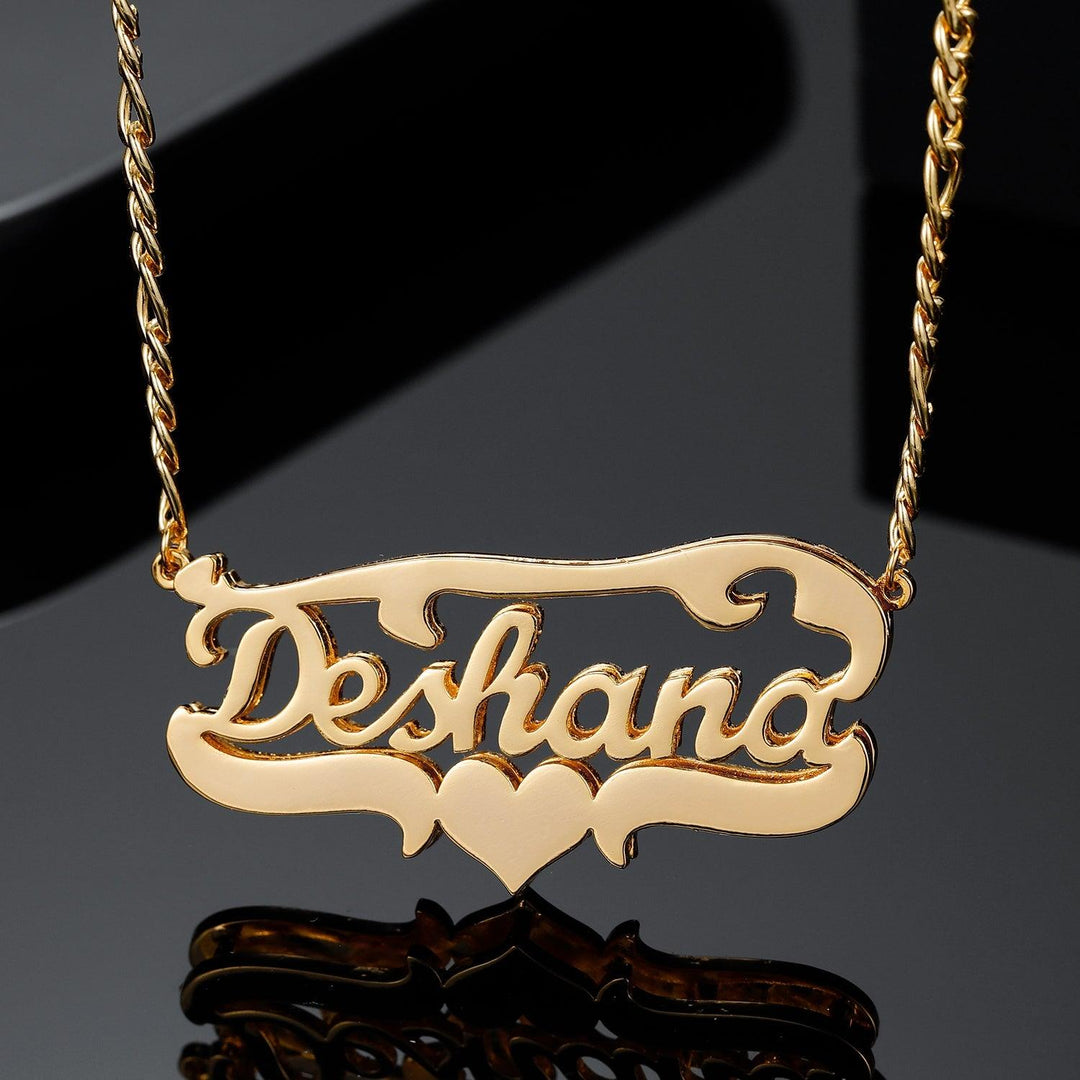 Double Plated Gothic Name Necklace - ClickNShopGoods