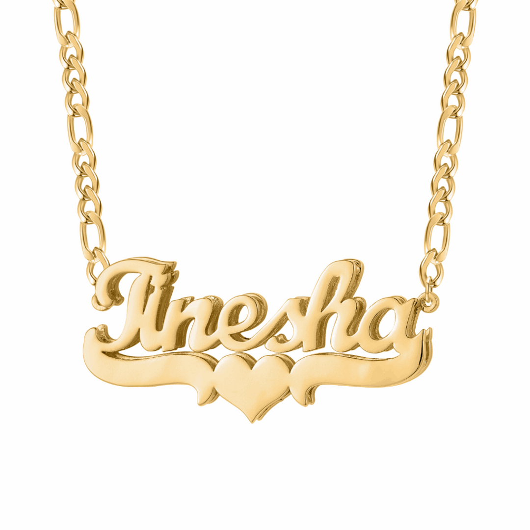 Double Plated Heart Name Necklace - ClickNShopGoods