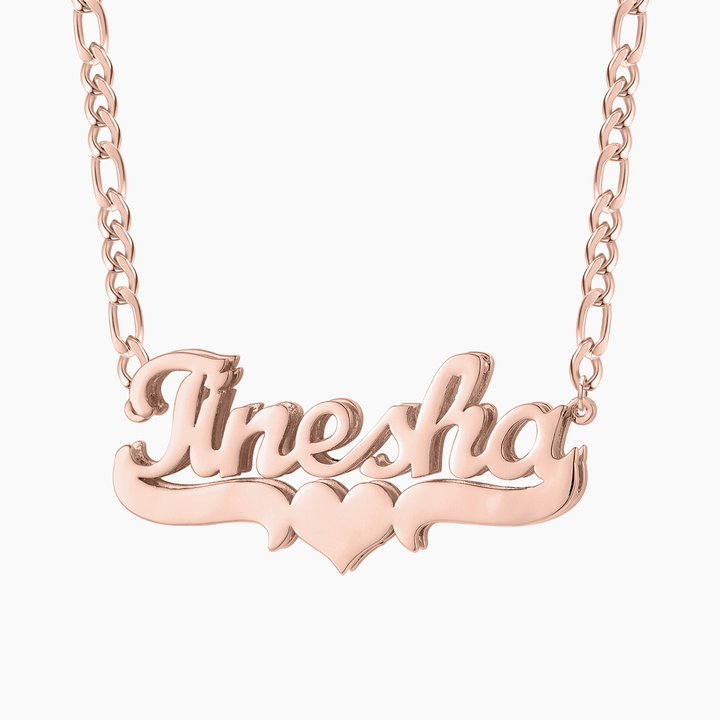 Double Plated Heart Name Necklace - ClickNShopGoods