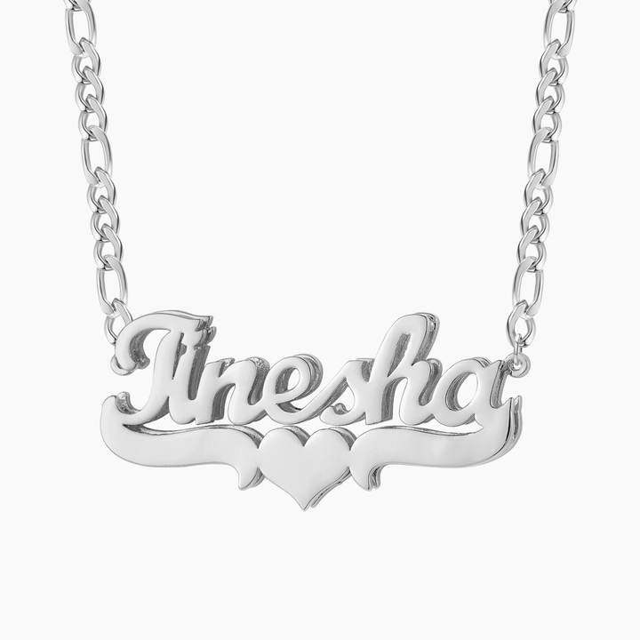 Double Plated Heart Name Necklace - ClickNShopGoods