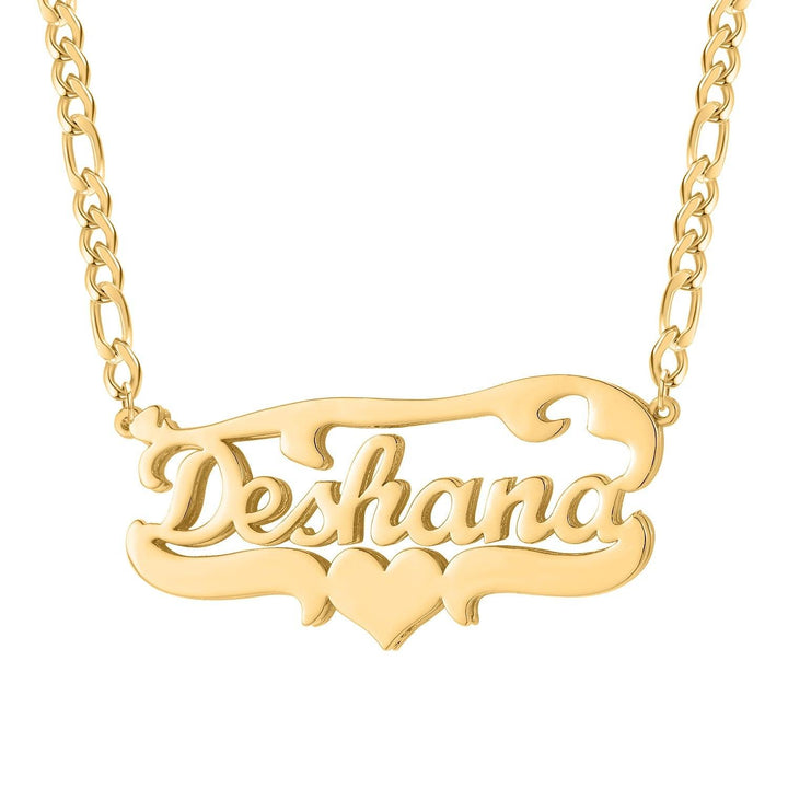 Double Plated Gothic Name Necklace - ClickNShopGoods