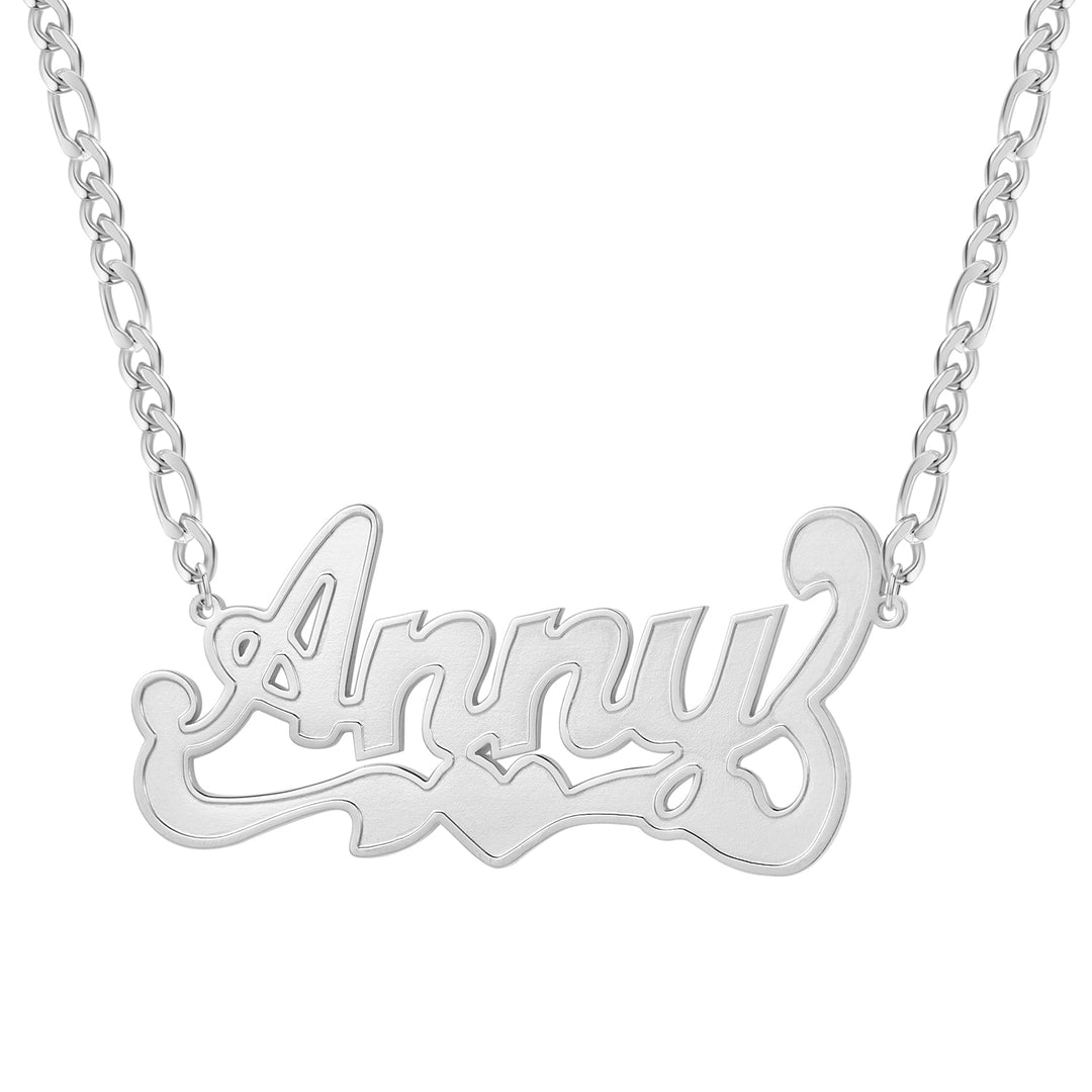 Two Tone Heart Name Necklace - ClickNShopGoods