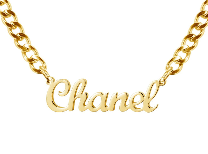 Personalized Name Necklace w/ Cuban Chain - ClickNShopGoods