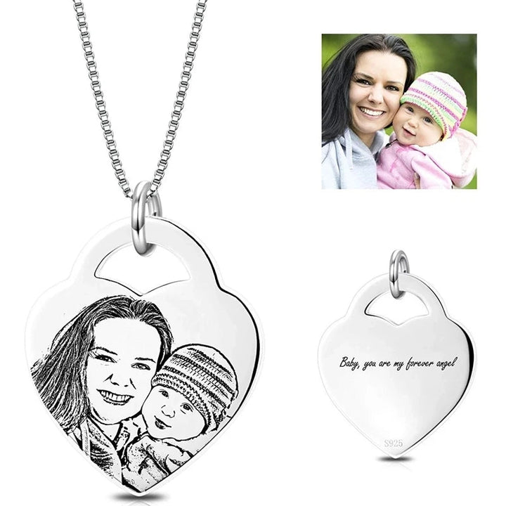 Custom Photo Heart Necklace