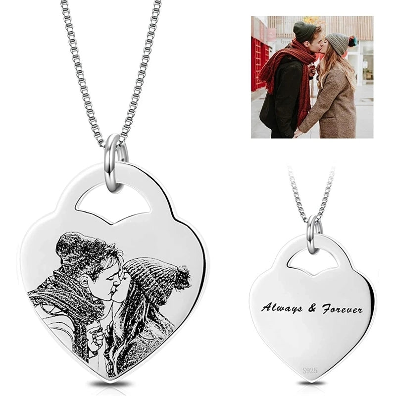 Custom Photo Heart Necklace