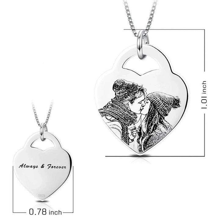 Custom Photo Heart Necklace