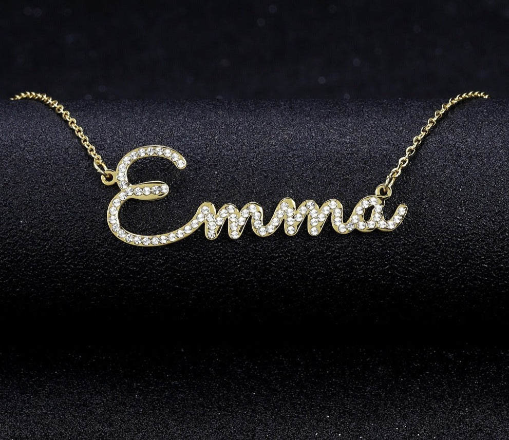 Iced Script Name Necklace - ClickNShopGoods