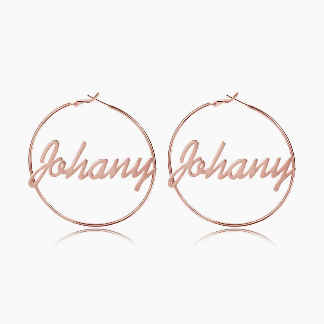 Custom Cursive Name Hoop Earrings