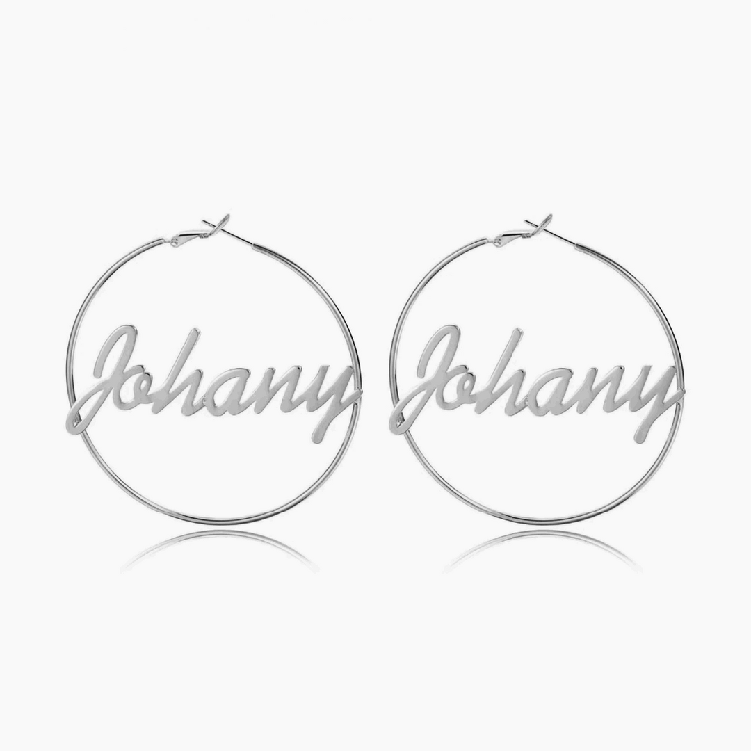 Custom Cursive Name Hoop Earrings