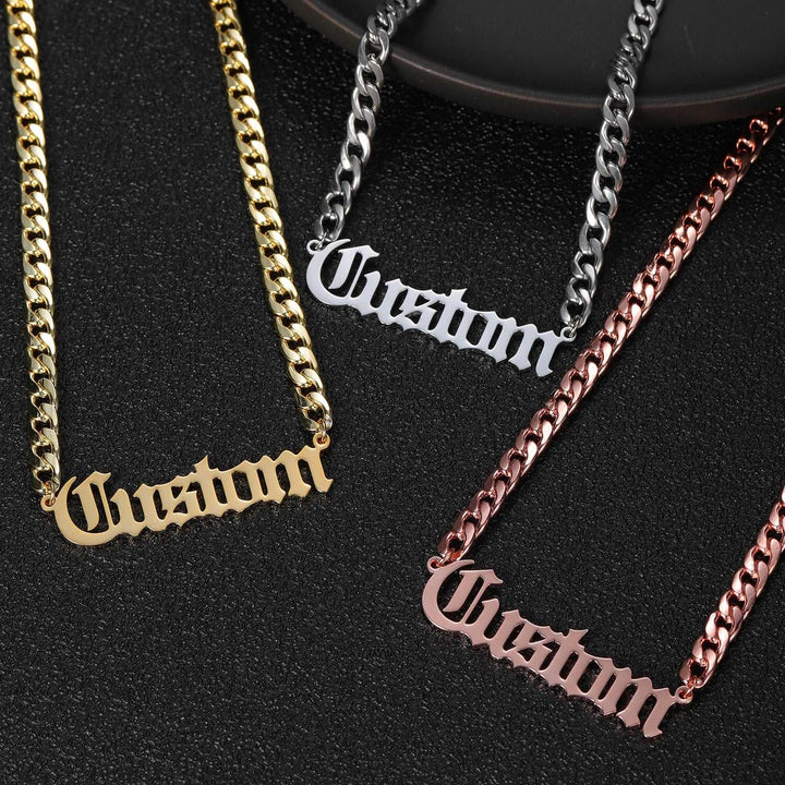 Name Necklace Curb Chain - ClickNShopGoods