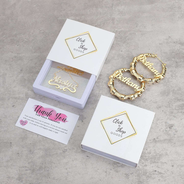 Bamboo Name Hoop Earrings - ClickNShopGoods